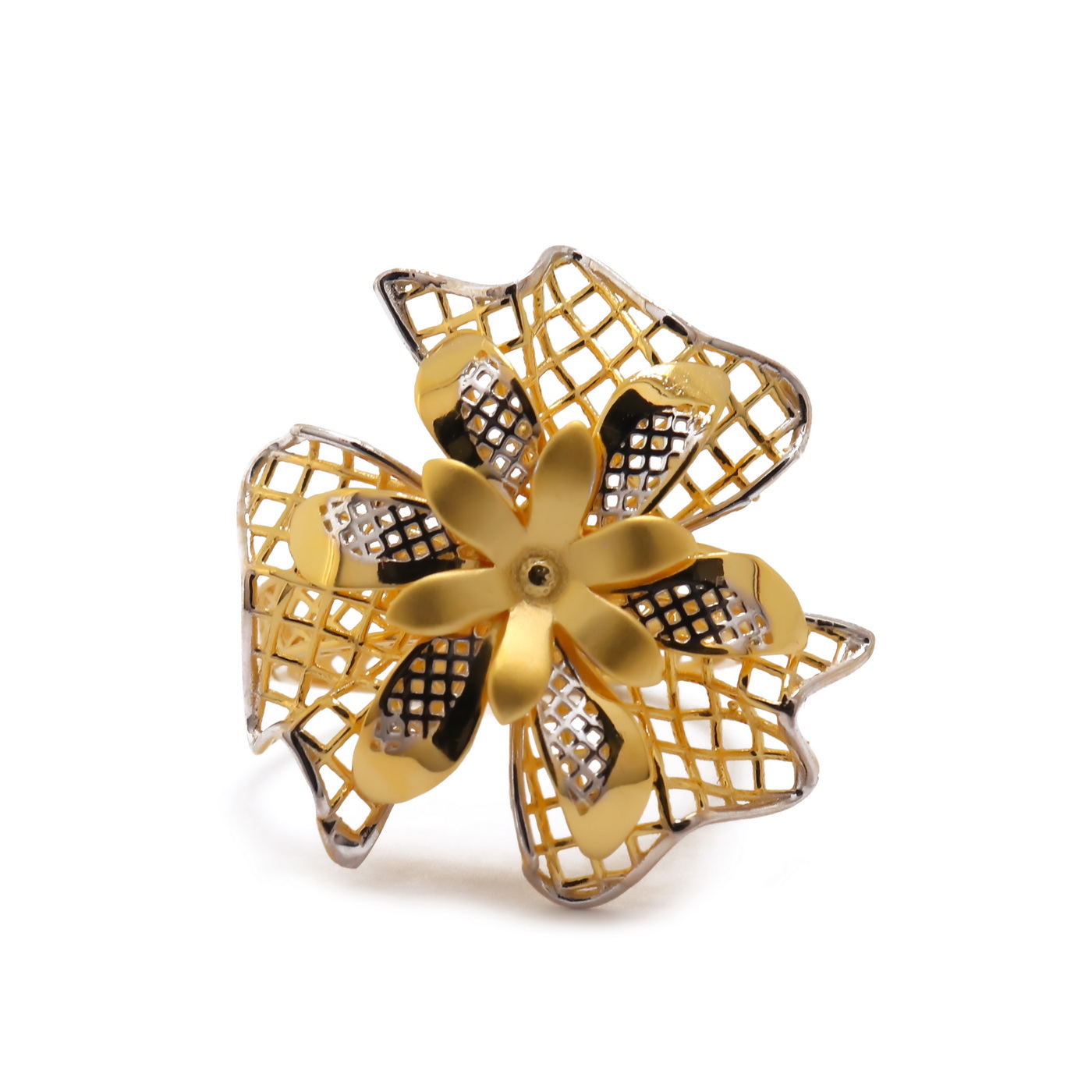 22k yellow gold sweet floral ring