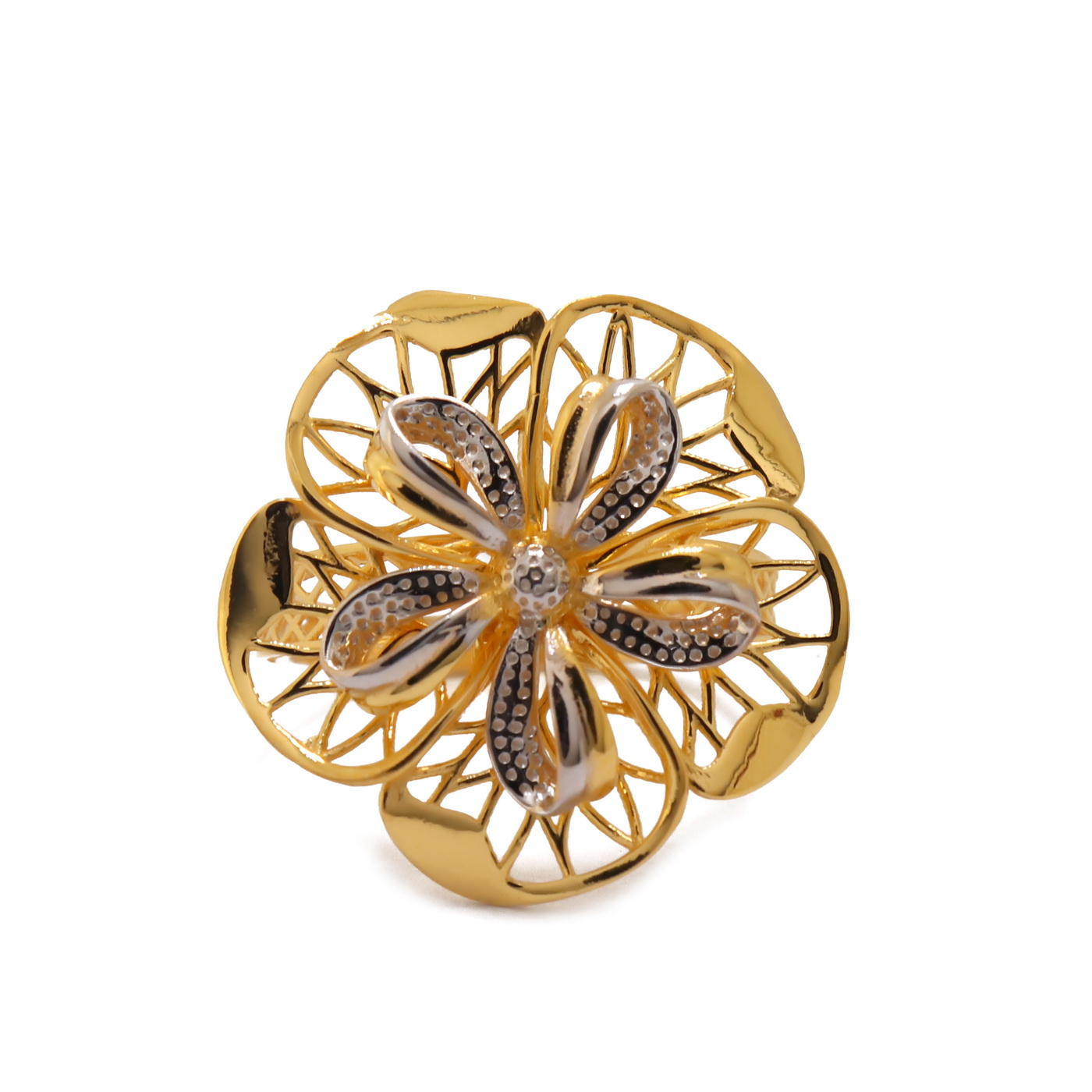 22k yellow gold  floral ring