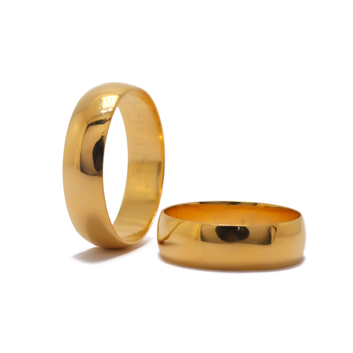 22k yellow gold plain enlace bands