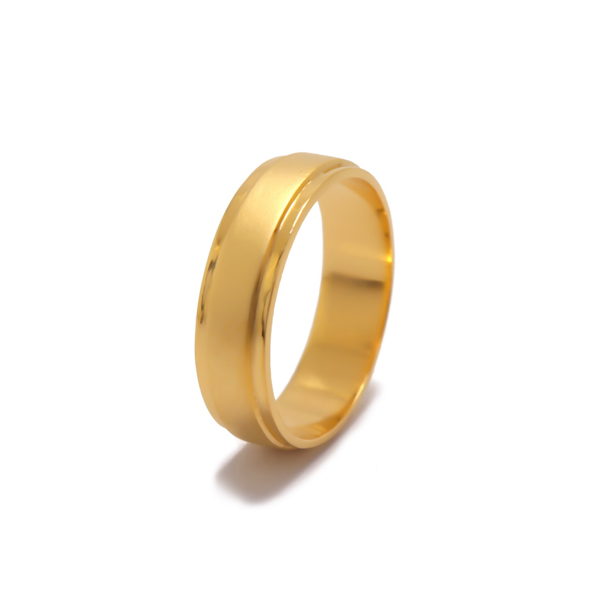 22k yellow gold plain romeo bands