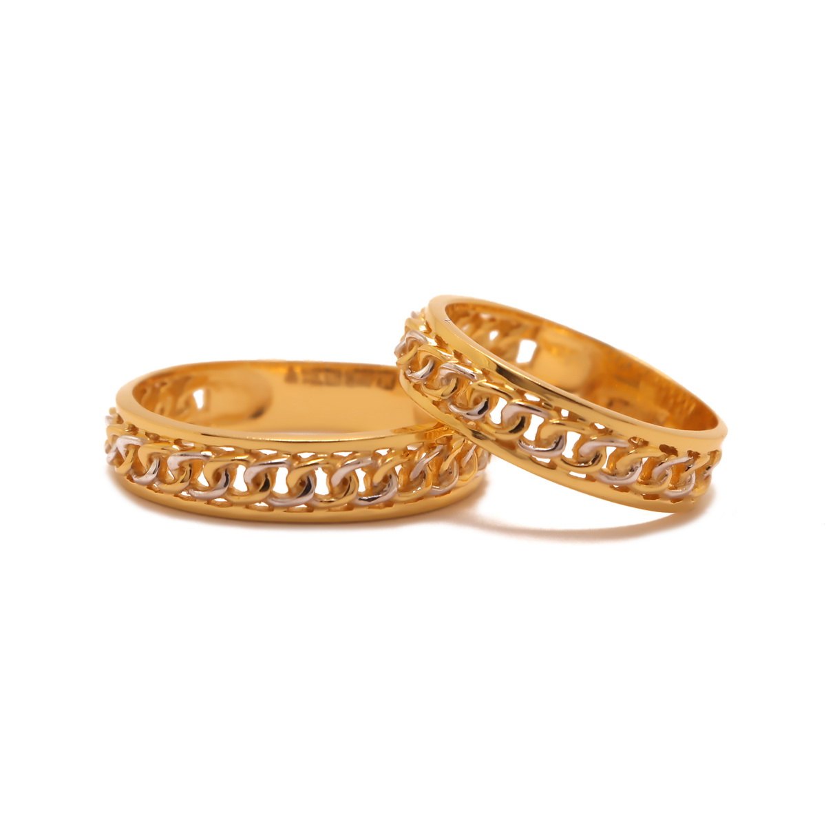 22k  yellow gold plain two souls rings