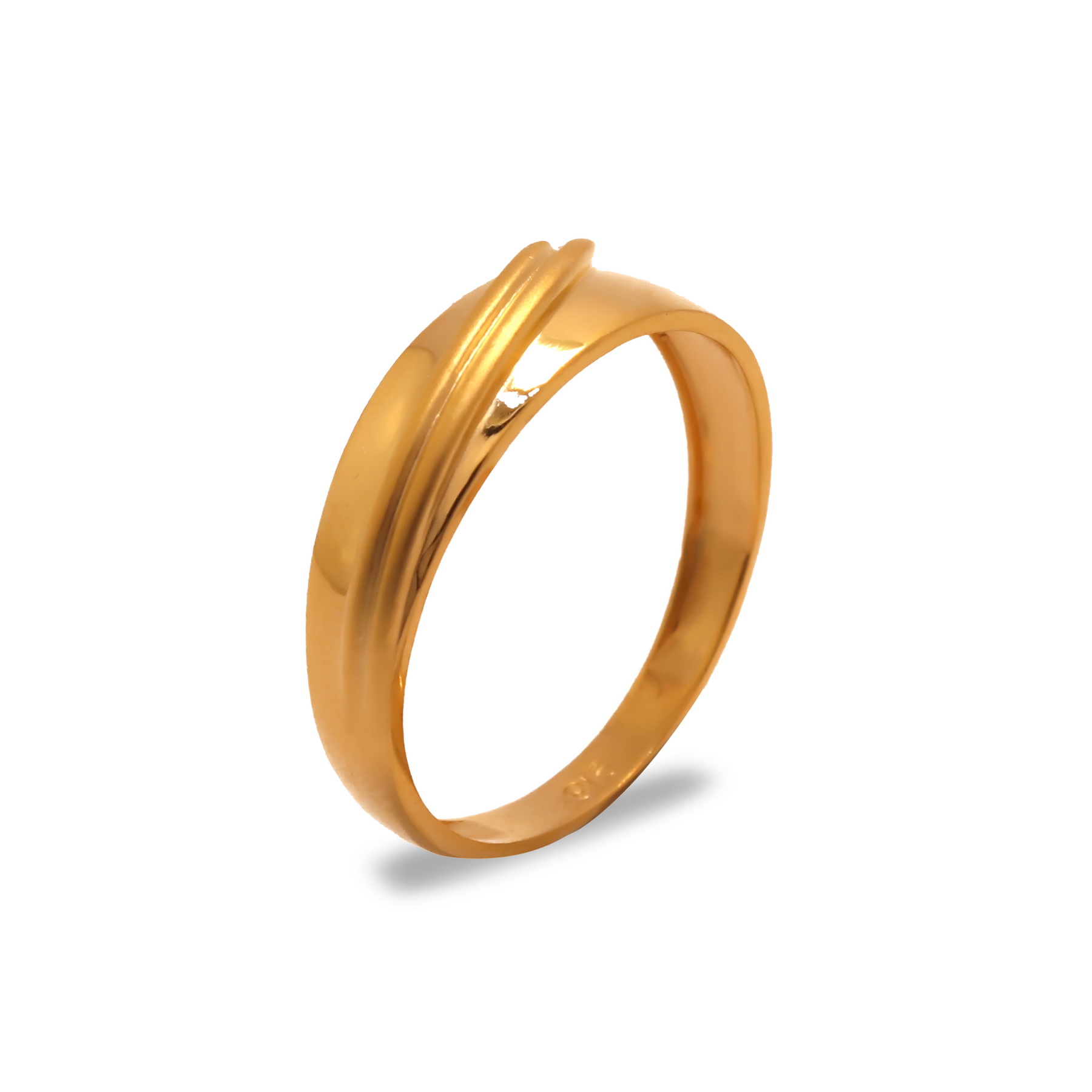 22k yellow gold plain bessy bands rings - Image 3