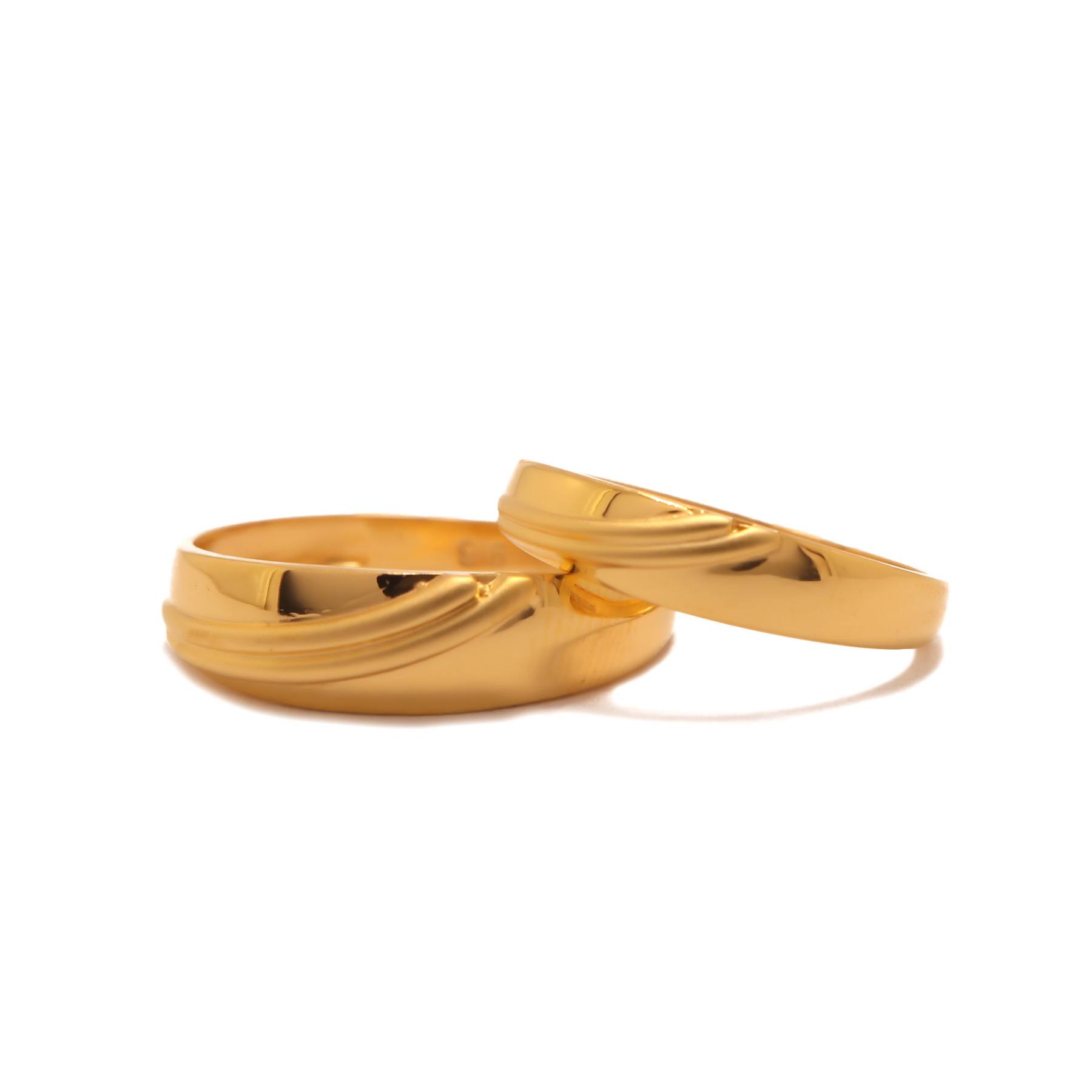 22k  yellow gold plain bessy bands rings