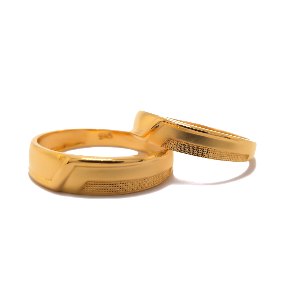22k  yellow gold plain couple bands