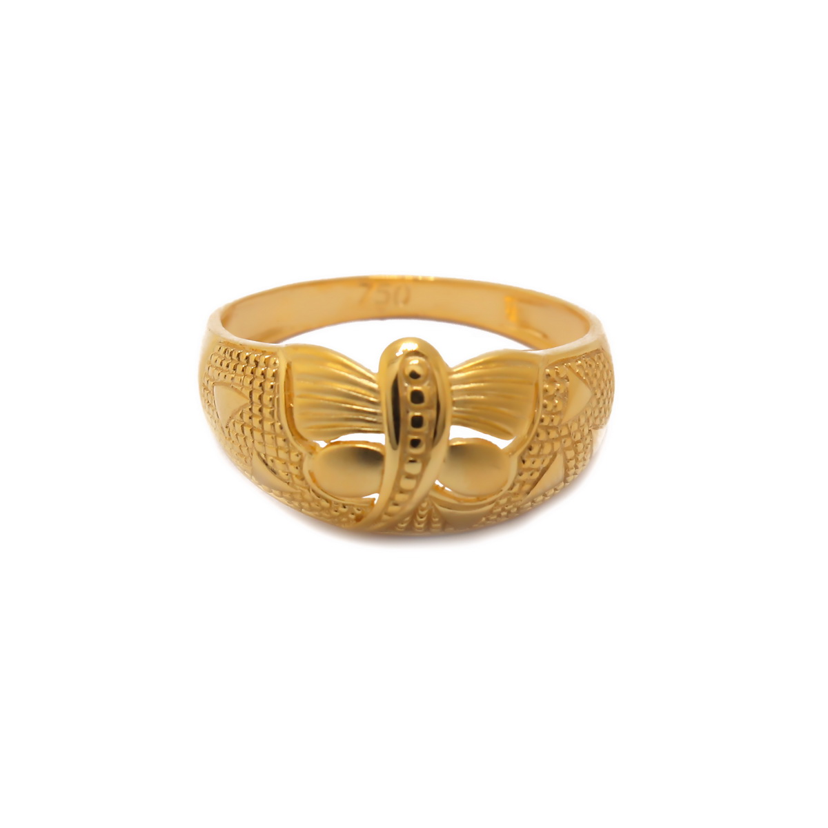 22k Gold Plain Butterfly Ring - Image 2