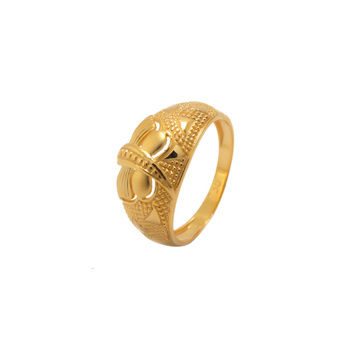 22k Gold Plain Butterfly Ring