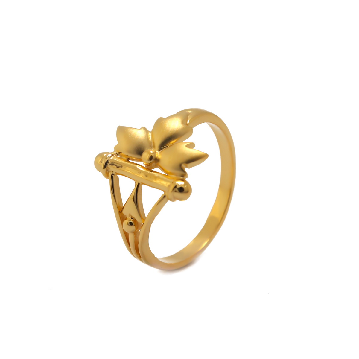 22k Gold Plain Budding Flower Ring