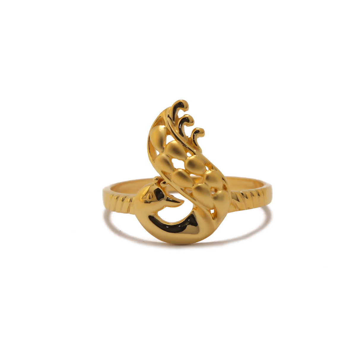 22k Gold Plain Peacock Ring