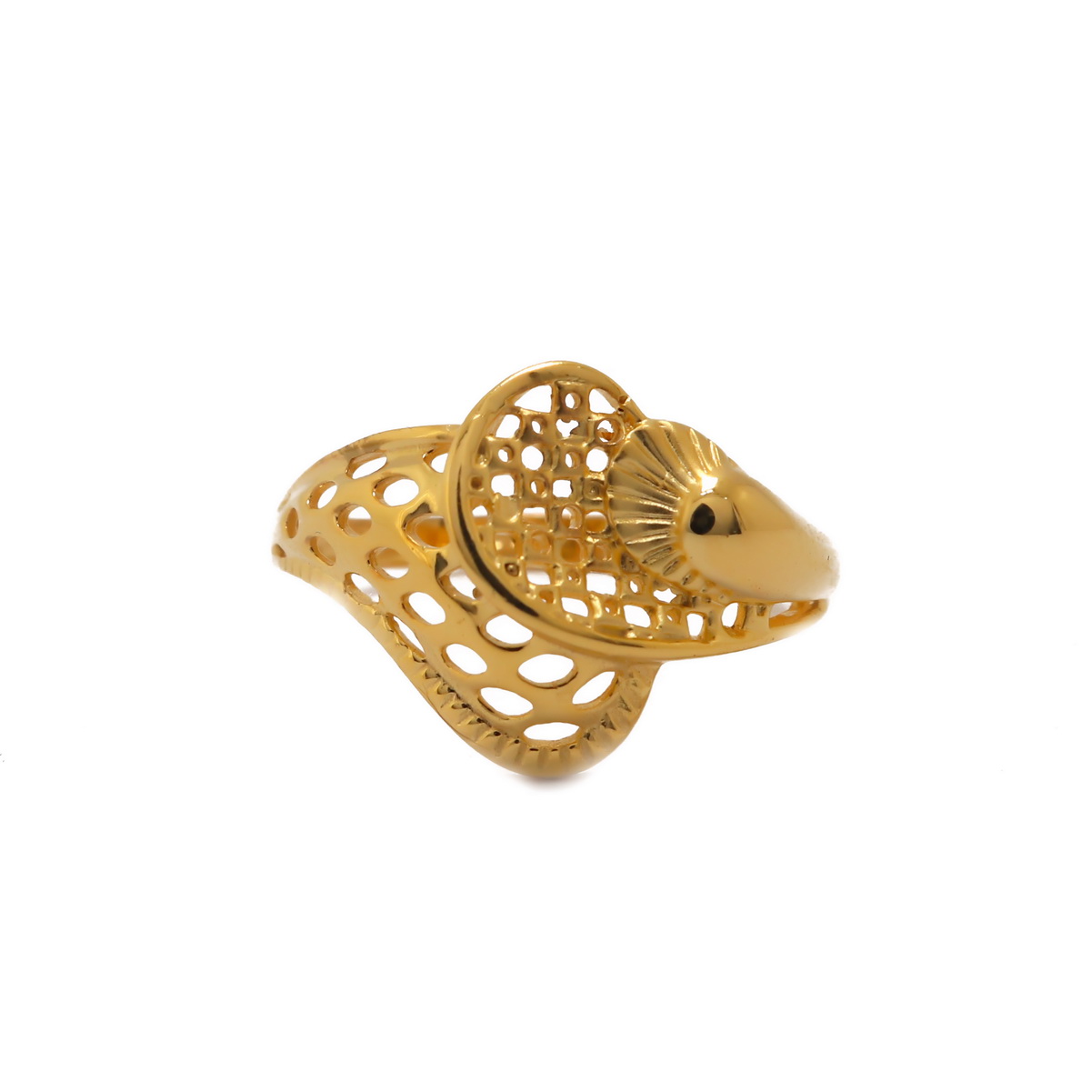 22k Gold Plain Abstract Ring - Image 3