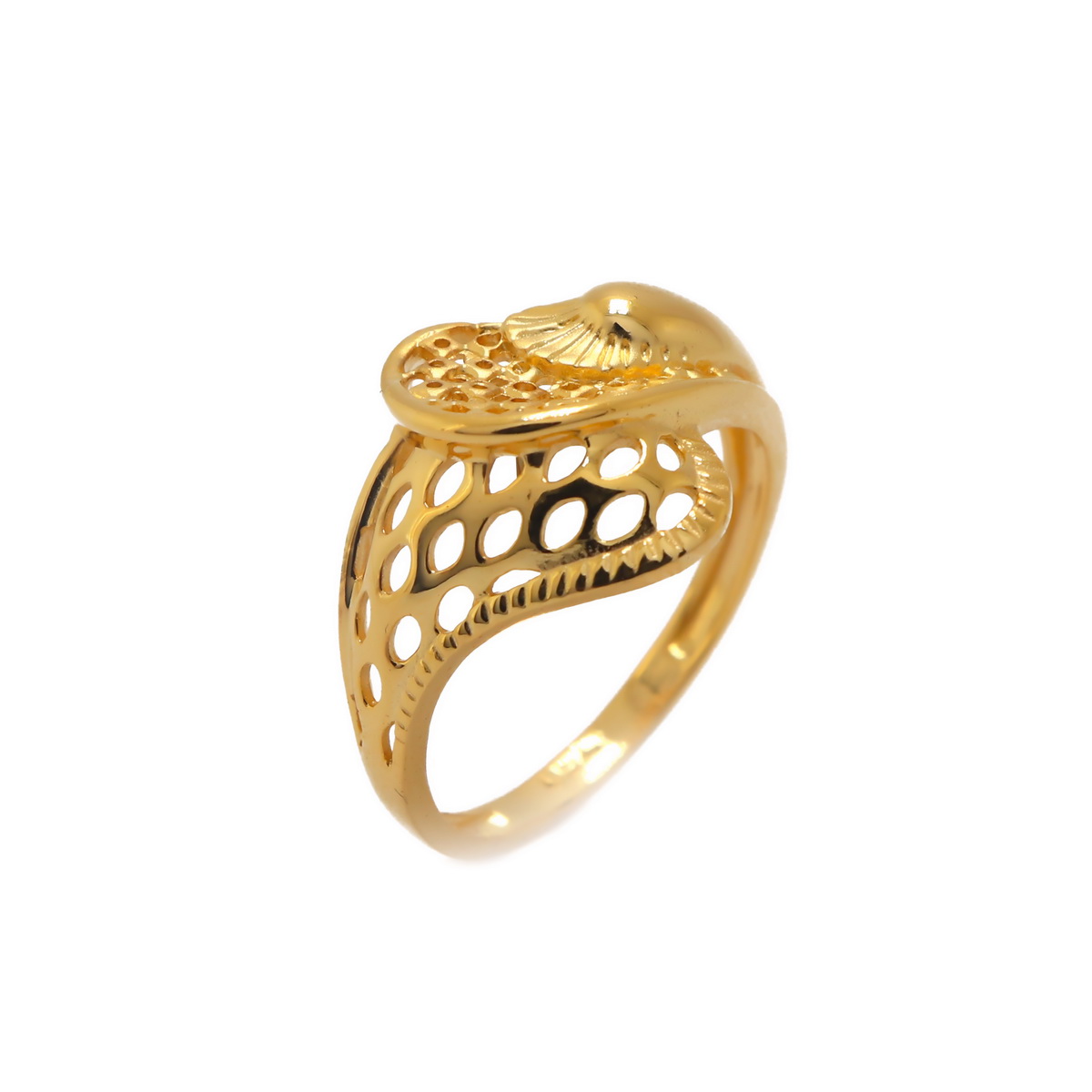 22k Gold Plain Abstract Ring - Image 2
