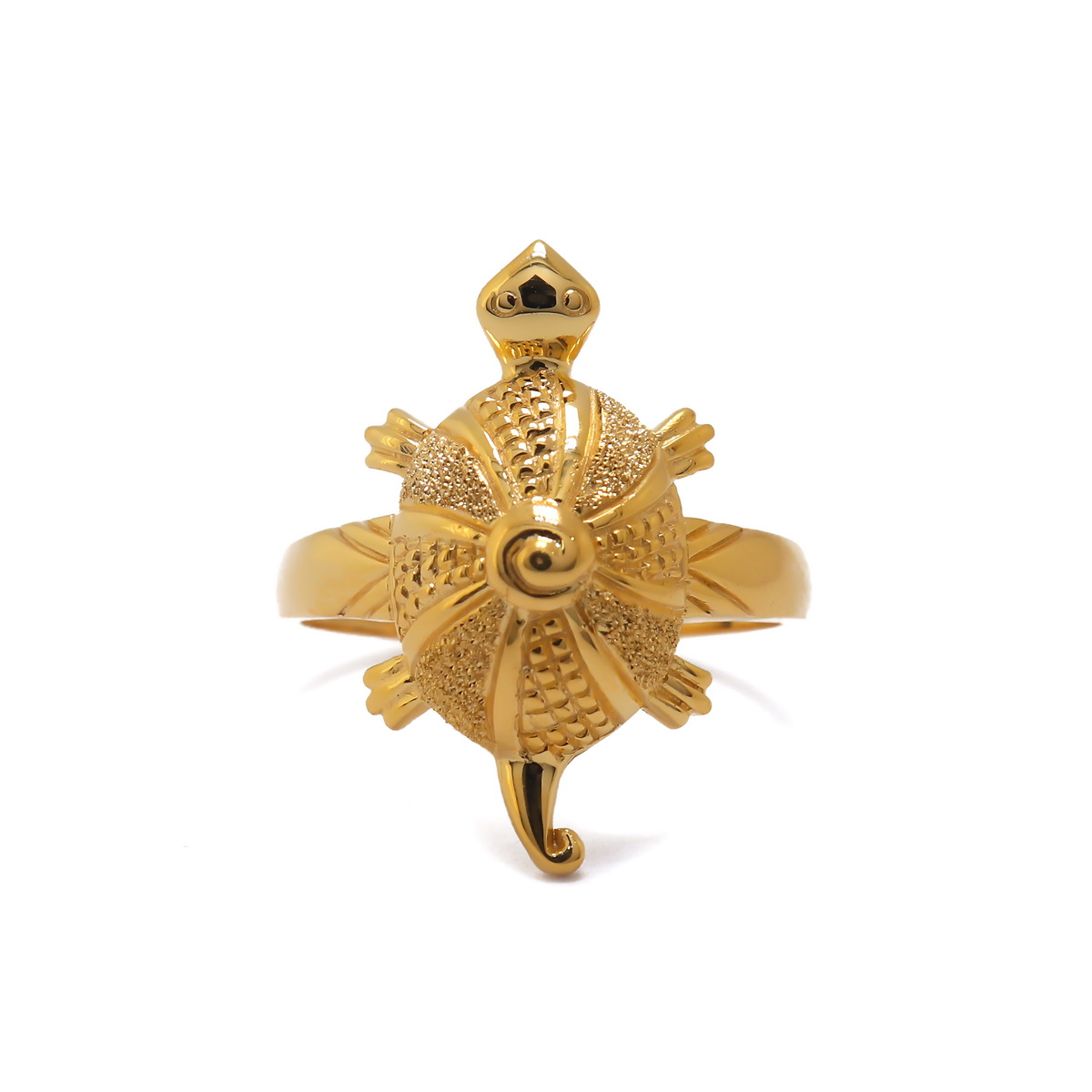 22k Gold Plain Turtle Ring - Image 2