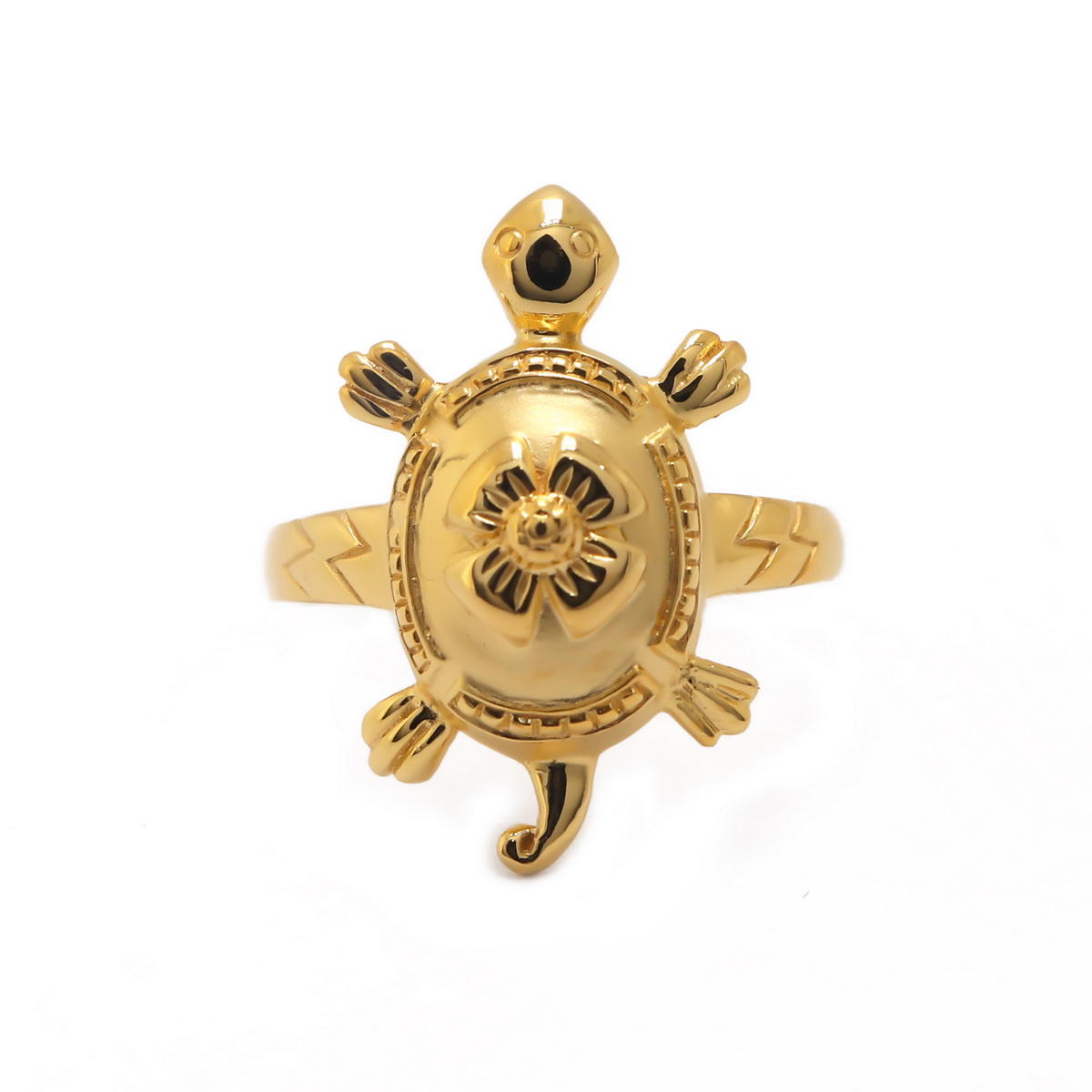 22k Gold Plain Turtle Ring - Image 2