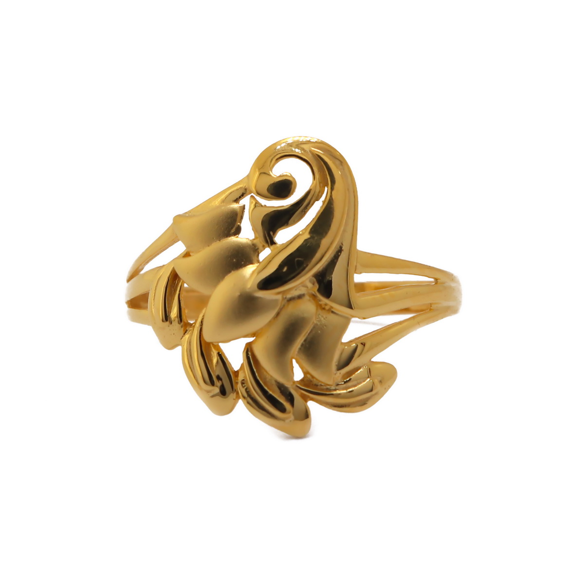 22k Gold Plain Feather Touch Ring - Image 2