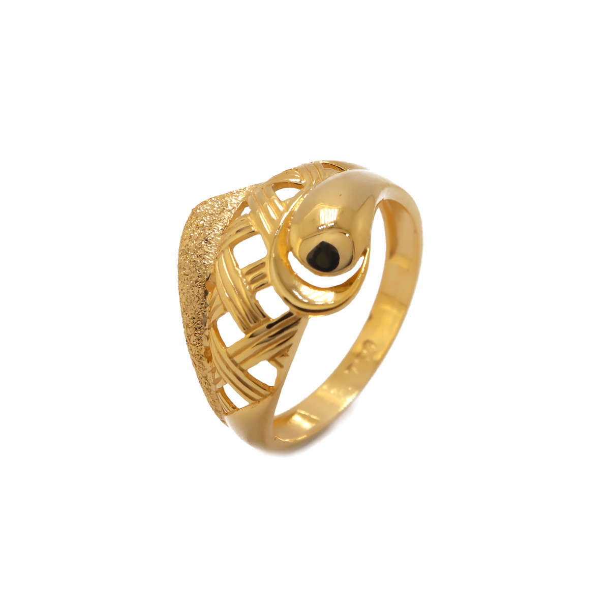 22k Gold Plain French Style Ring