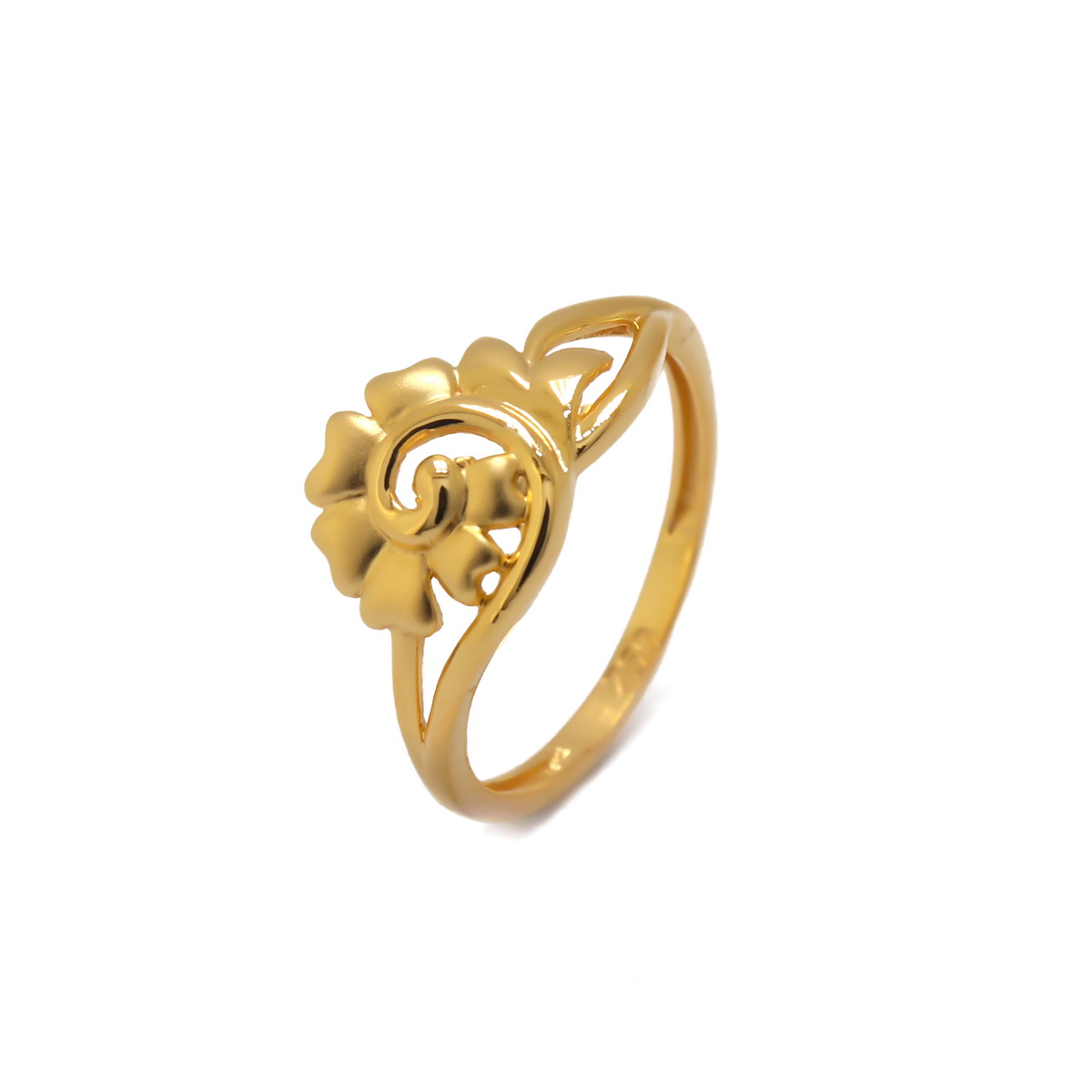 22k Gold Plain Fine Lines Ring