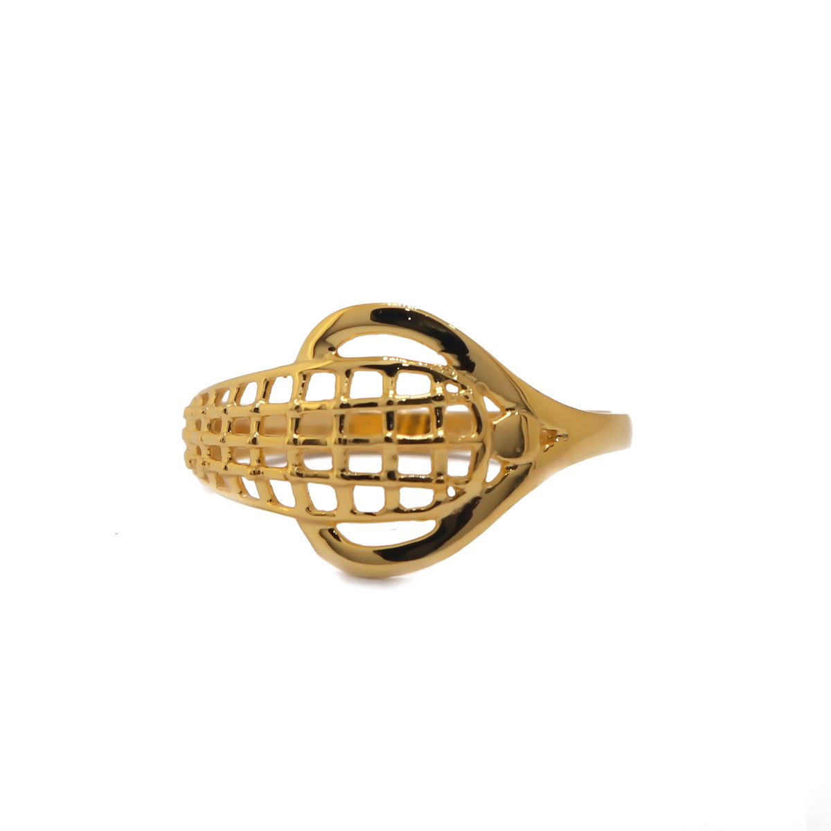 22k Gold Plain Curvy Ladder Ring - Image 2
