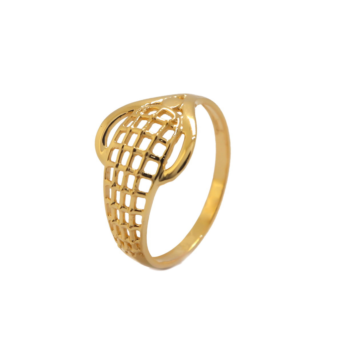 22k Gold Plain Curvy Ladder Ring