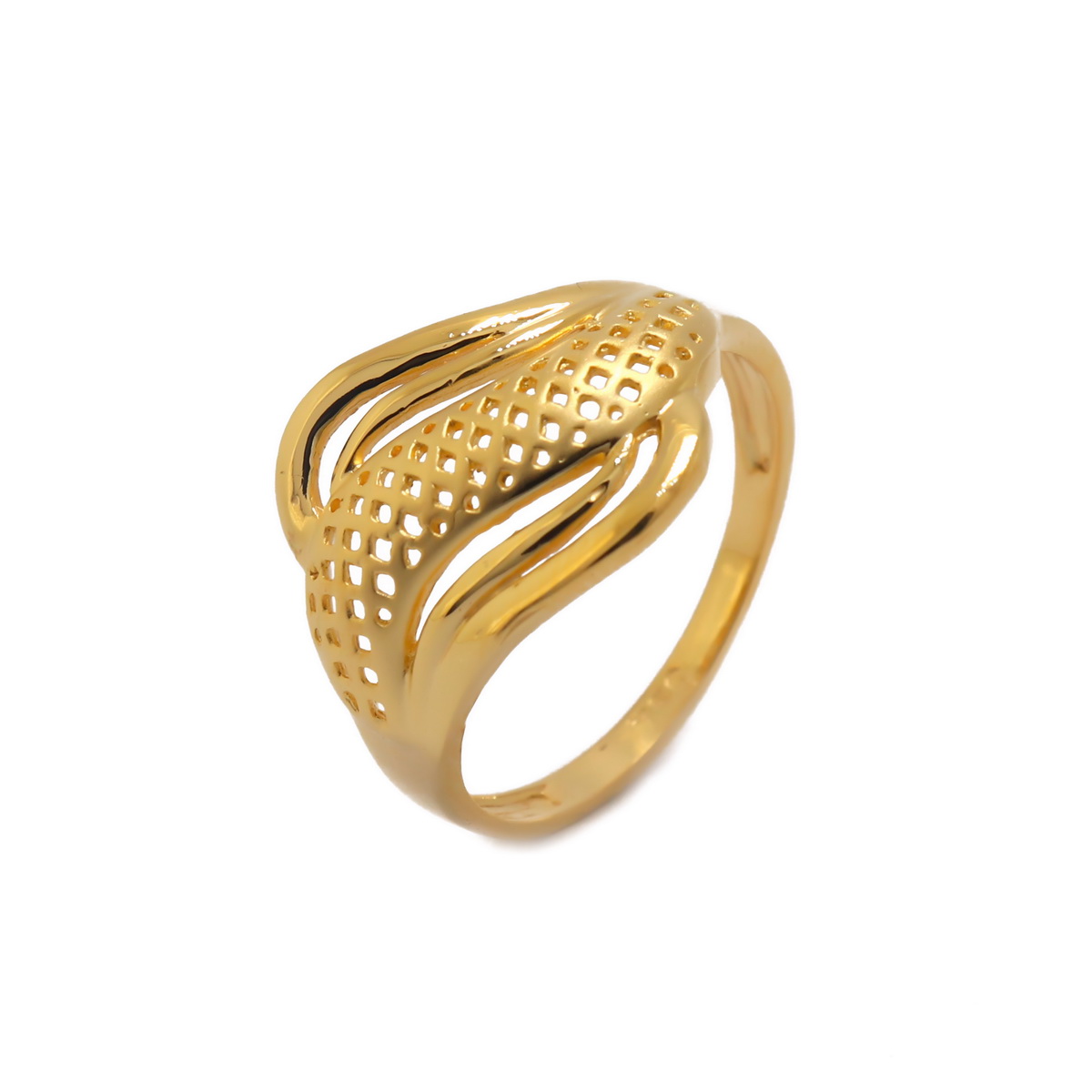 22k Gold Plain Two Leaf Ring