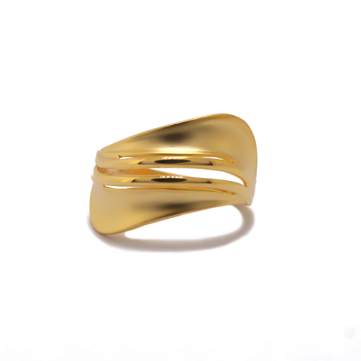 22k Gold Plain Centre Dotted Curve