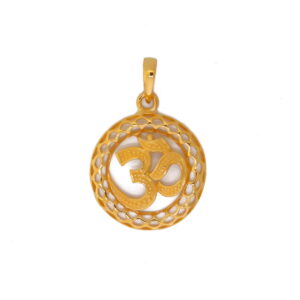 22k yellow gold symbol of shiva om pendant