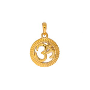 22k yellow gold om with round pendant
