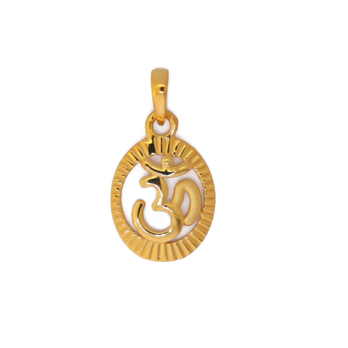 22k yellow gold om pendant