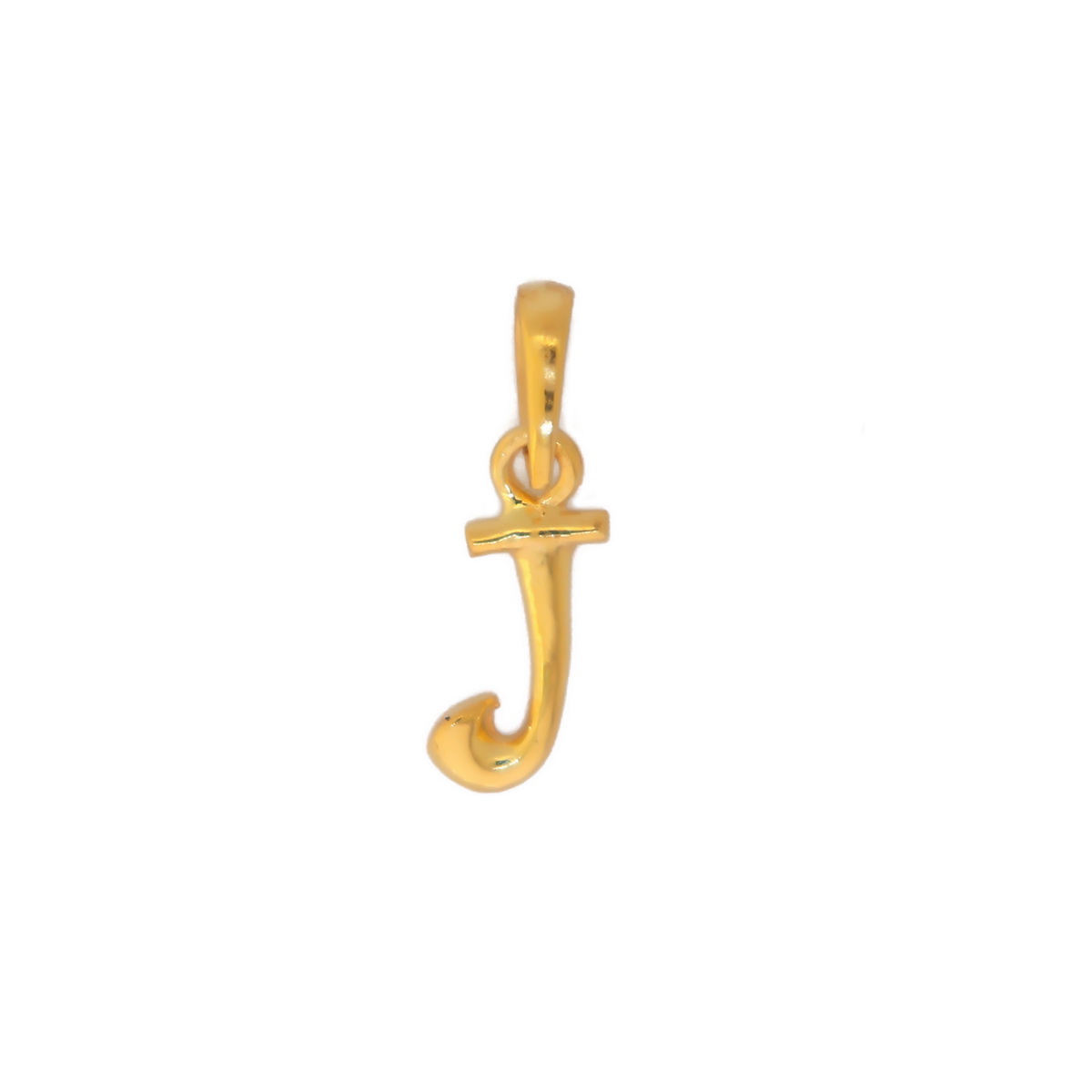 22k yellow gold pendant plain alphabet j