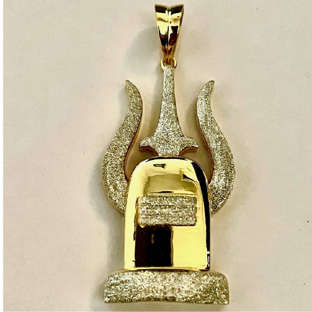916 gold shiv rhodium pendant