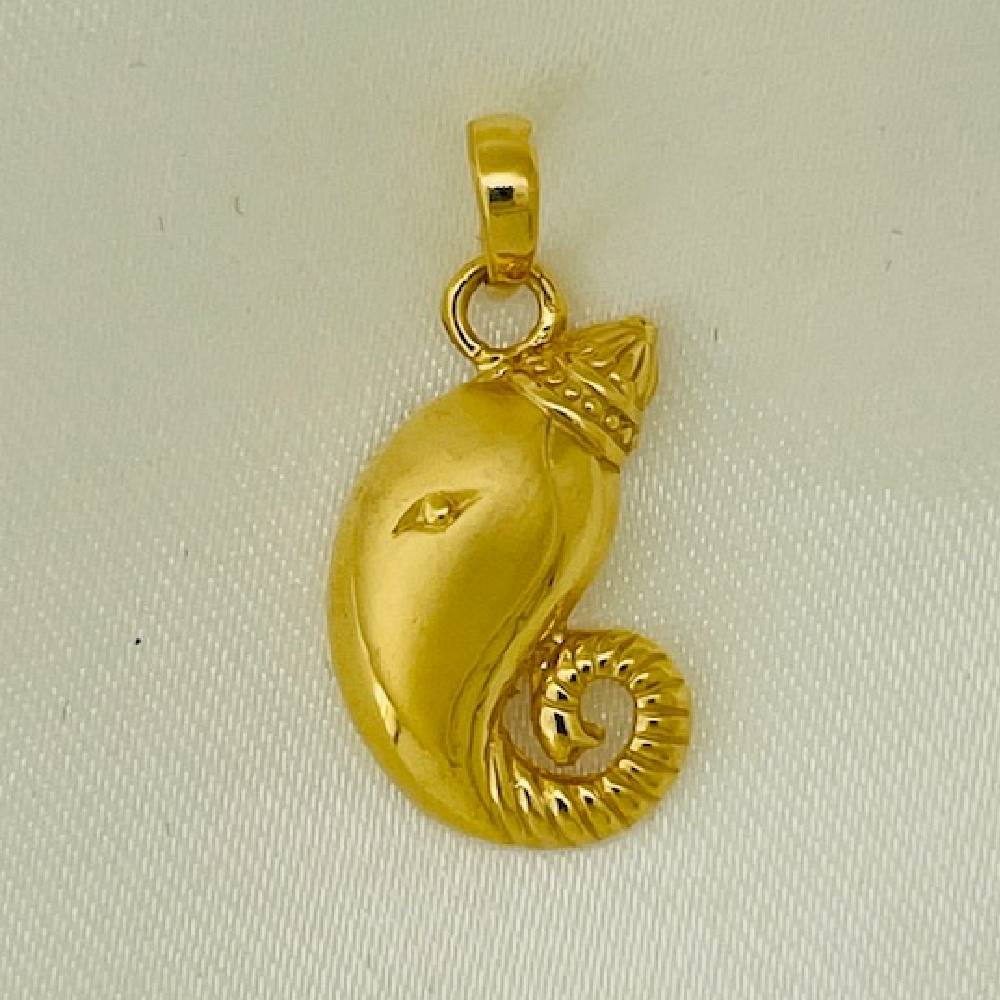 22K Gold Plain Symbol Of Ganesh Pendants