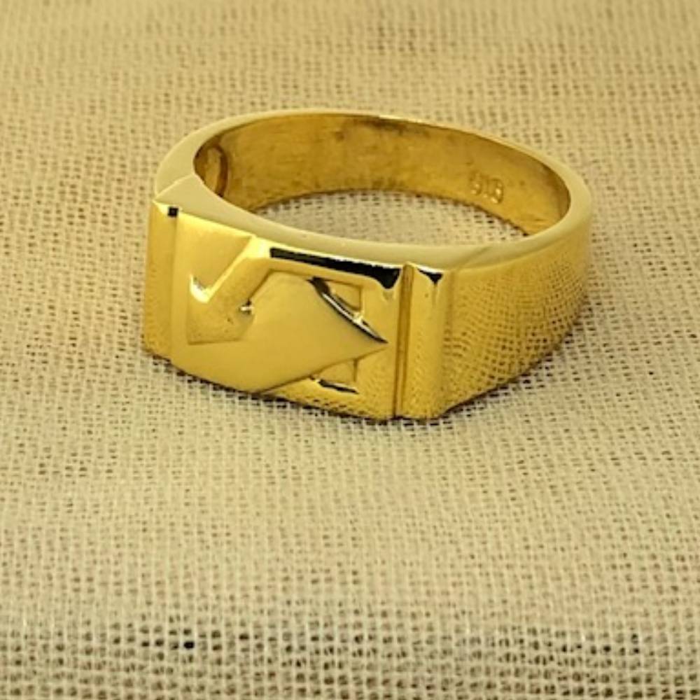 22K Gold Plain Square Ring