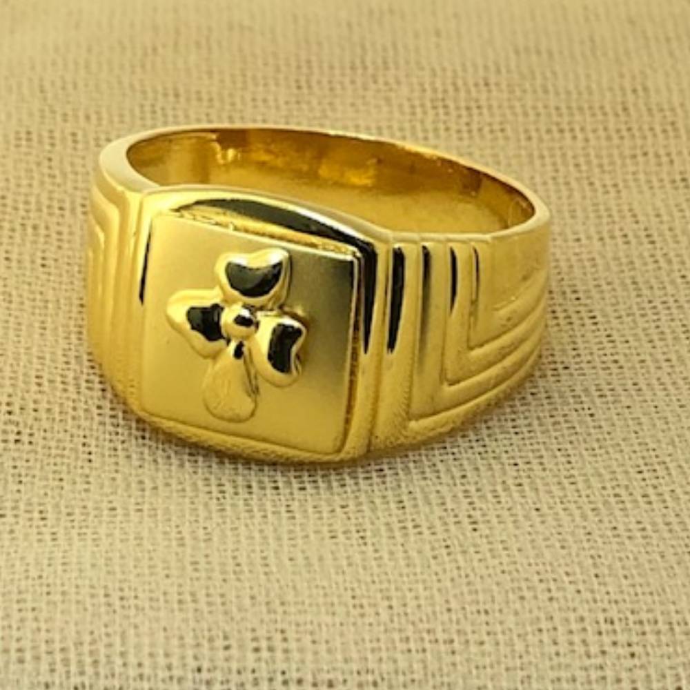 916 gold plain flower ring
