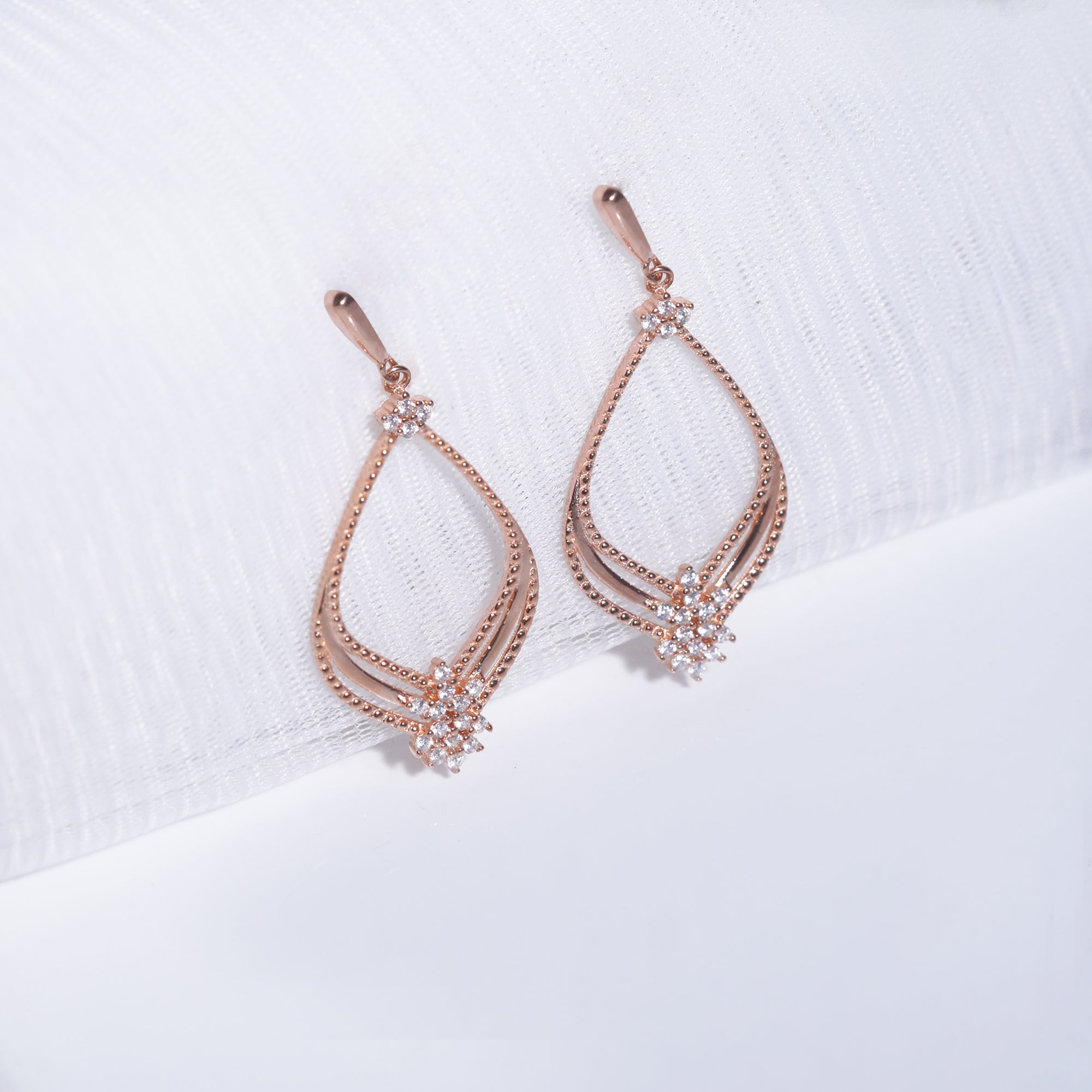 Rose Gold Princess Earrings - Image 2