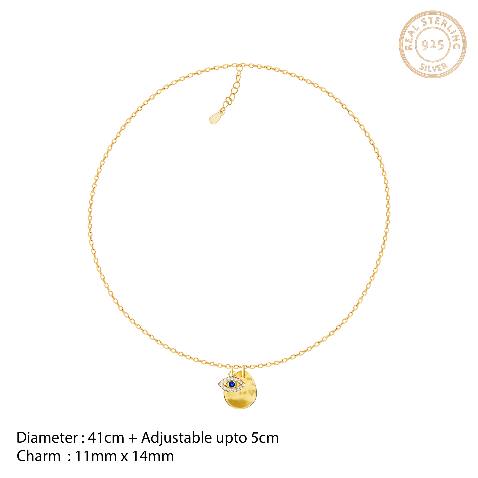 Golden evil eye charm necklace - Image 3