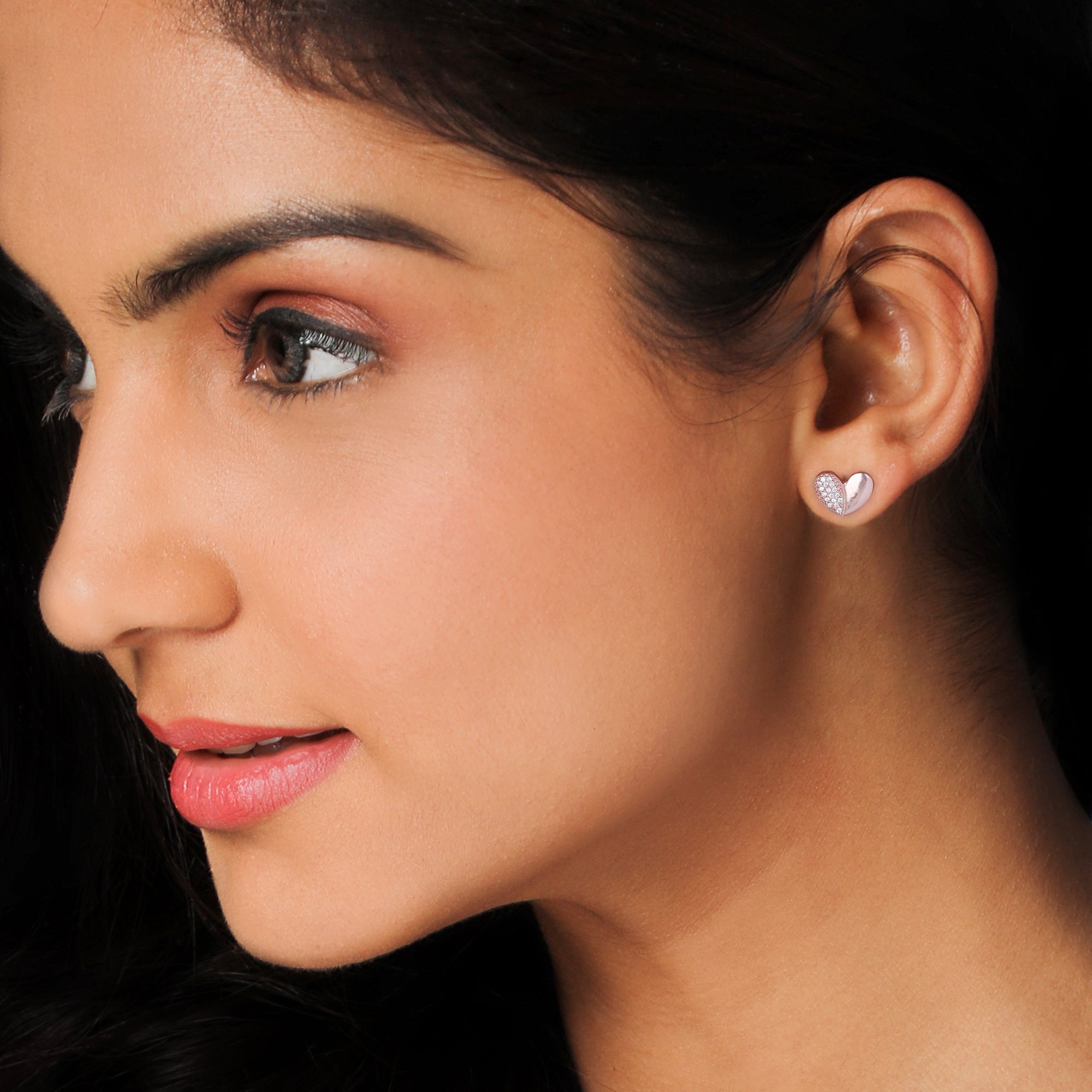 Rose gold made for each other studs - Image 2