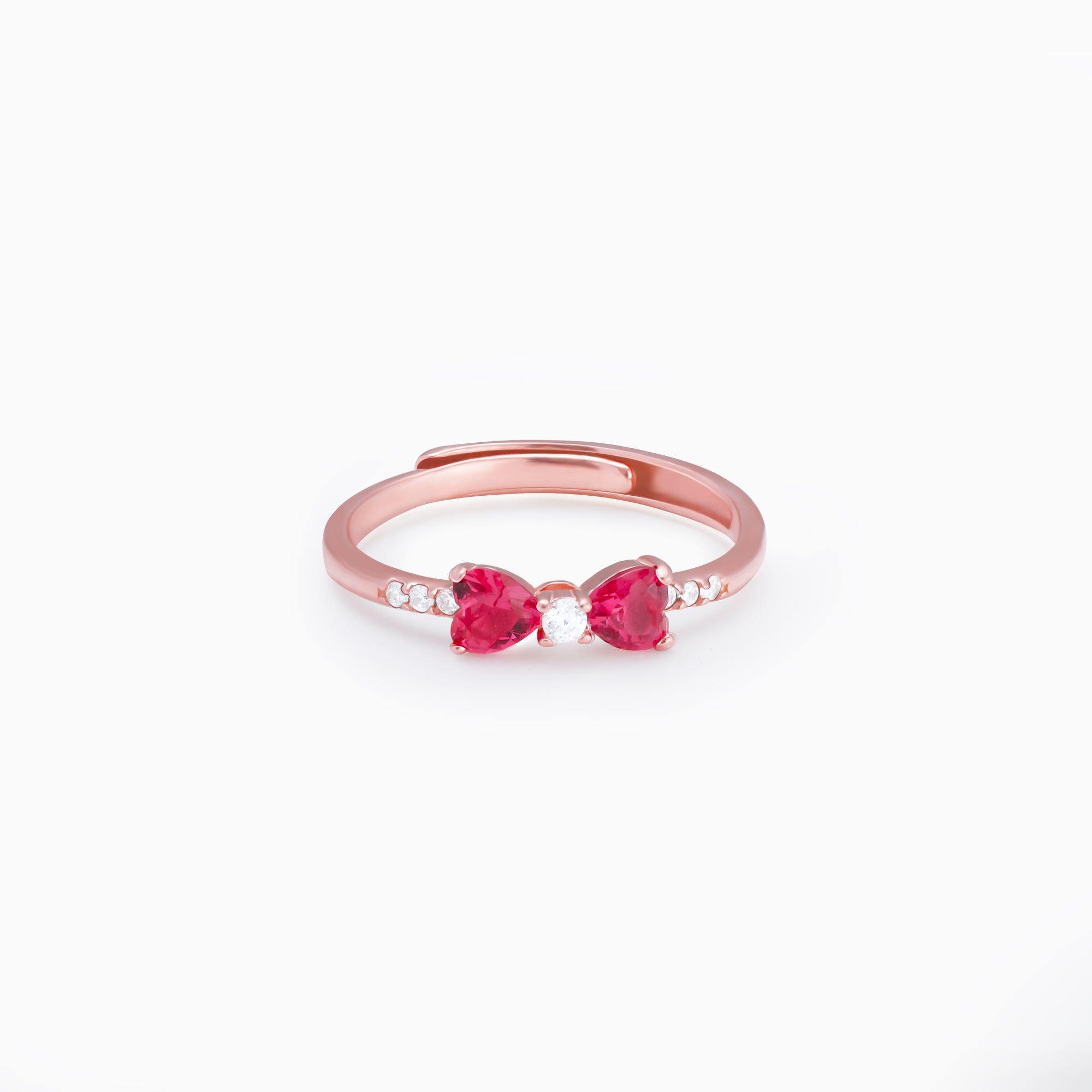 Anushka sharma rose gold cherry bow heart ring