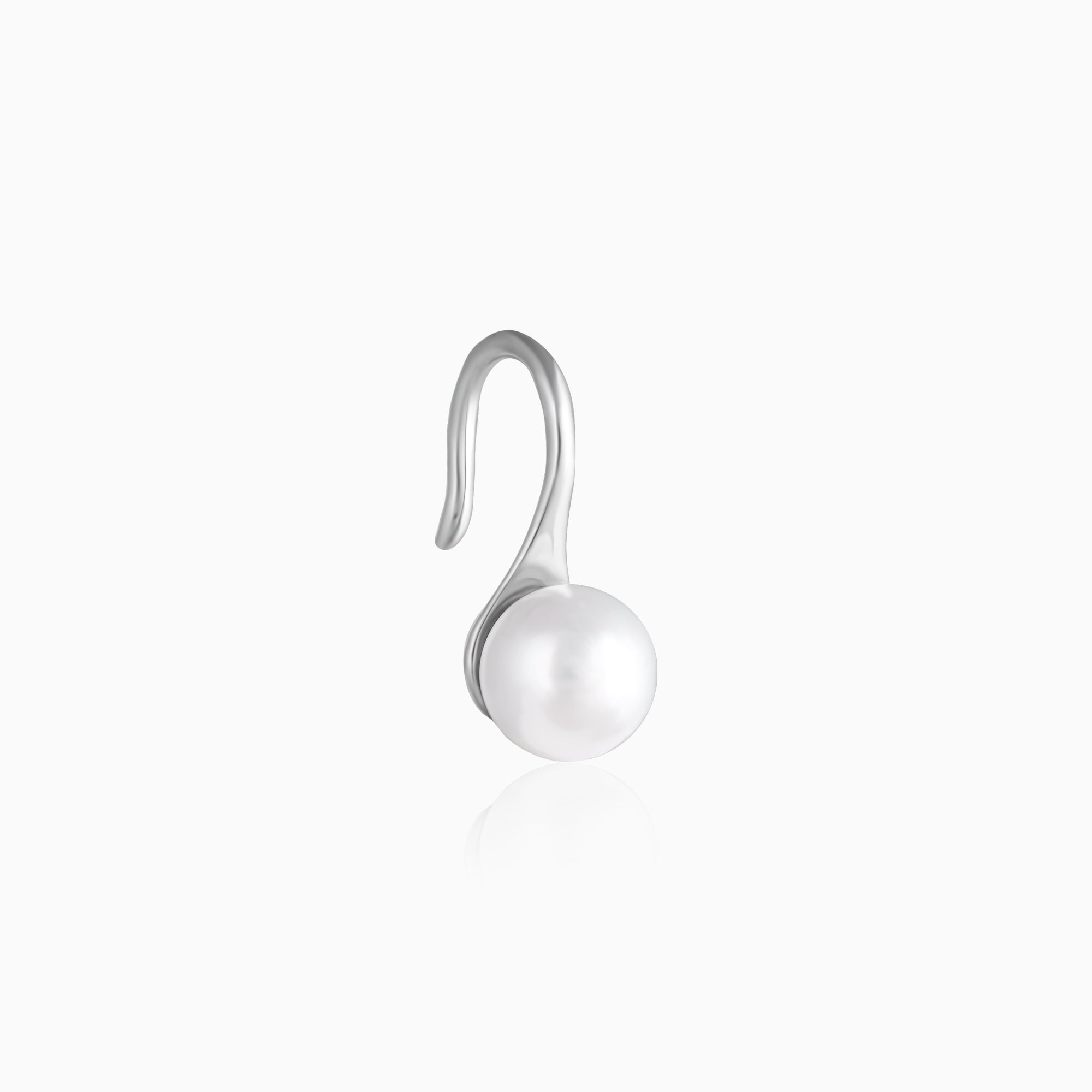 Silver pearl tiny stud earrings - Image 2