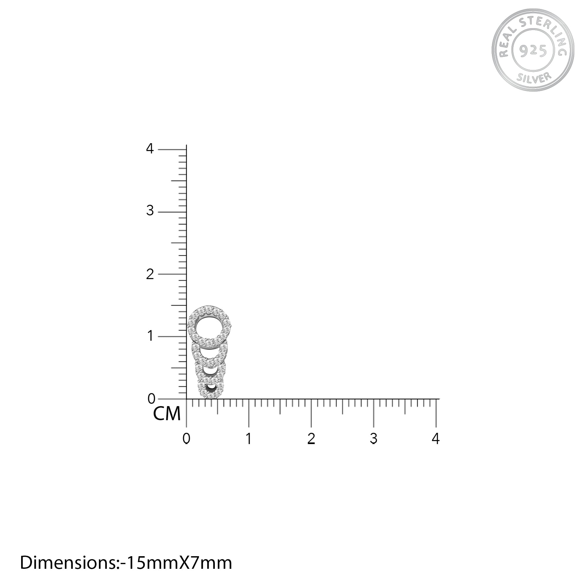 Silver zircon elegant loop earrings - Image 4
