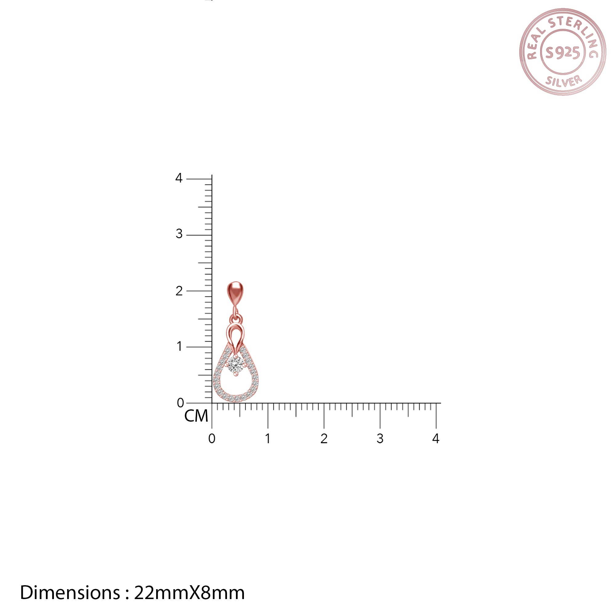 Rose gold drizzle drop earrings - Image 4