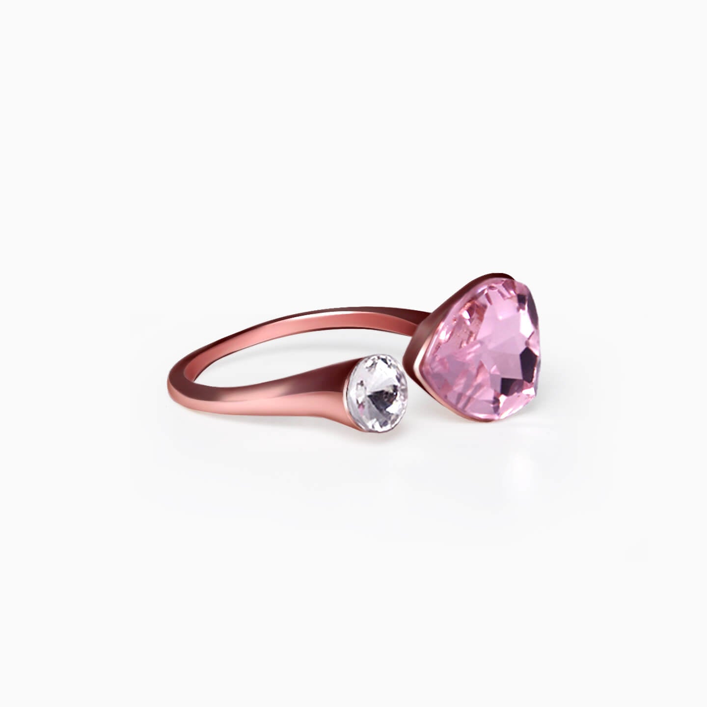 Rose gold dual crystal ring - Image 3