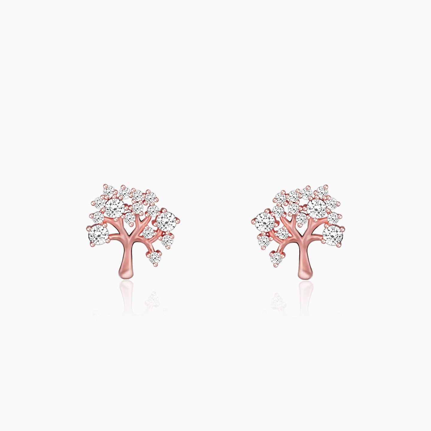 Rose gold tree of life earrings