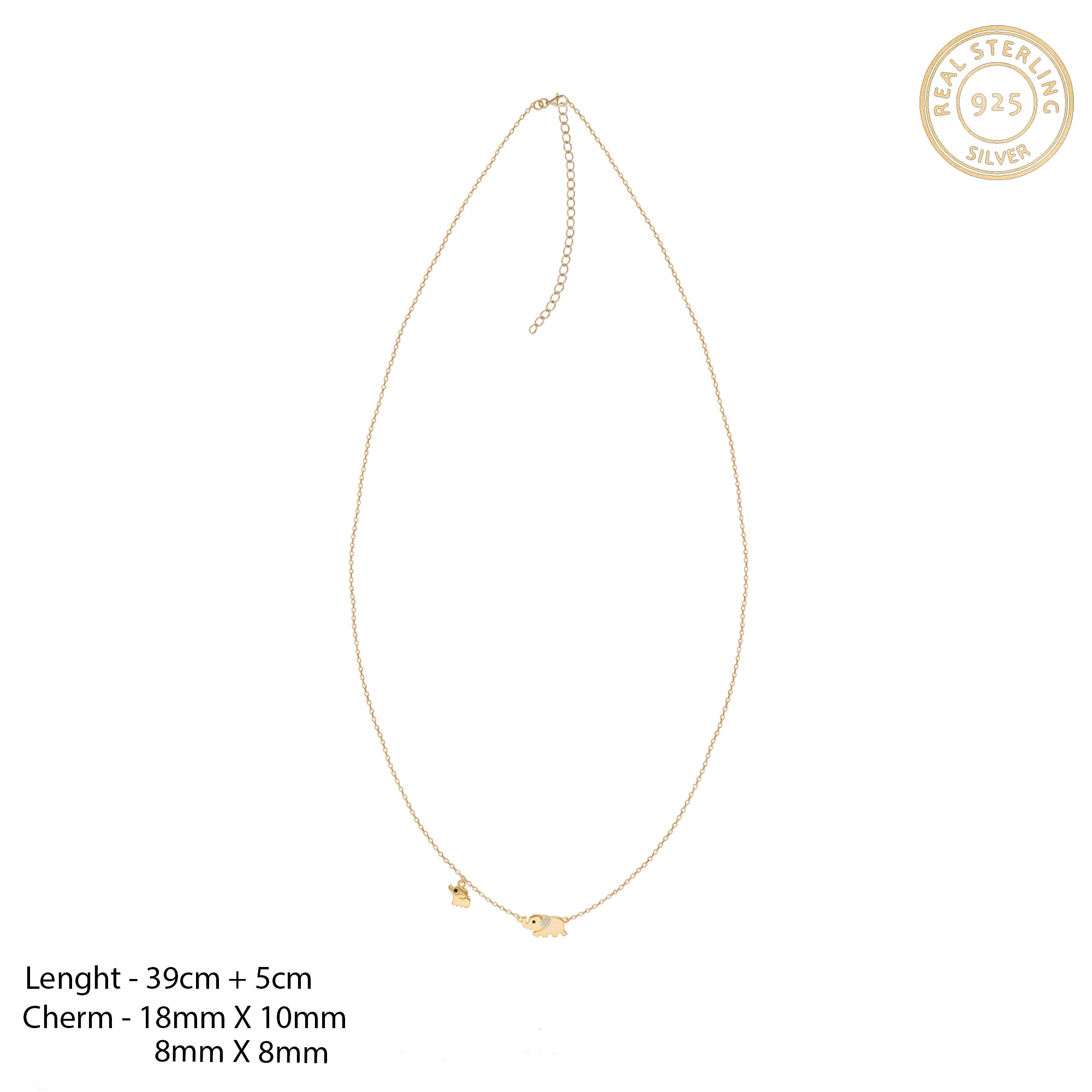 Golden elephant charm necklace - Image 4