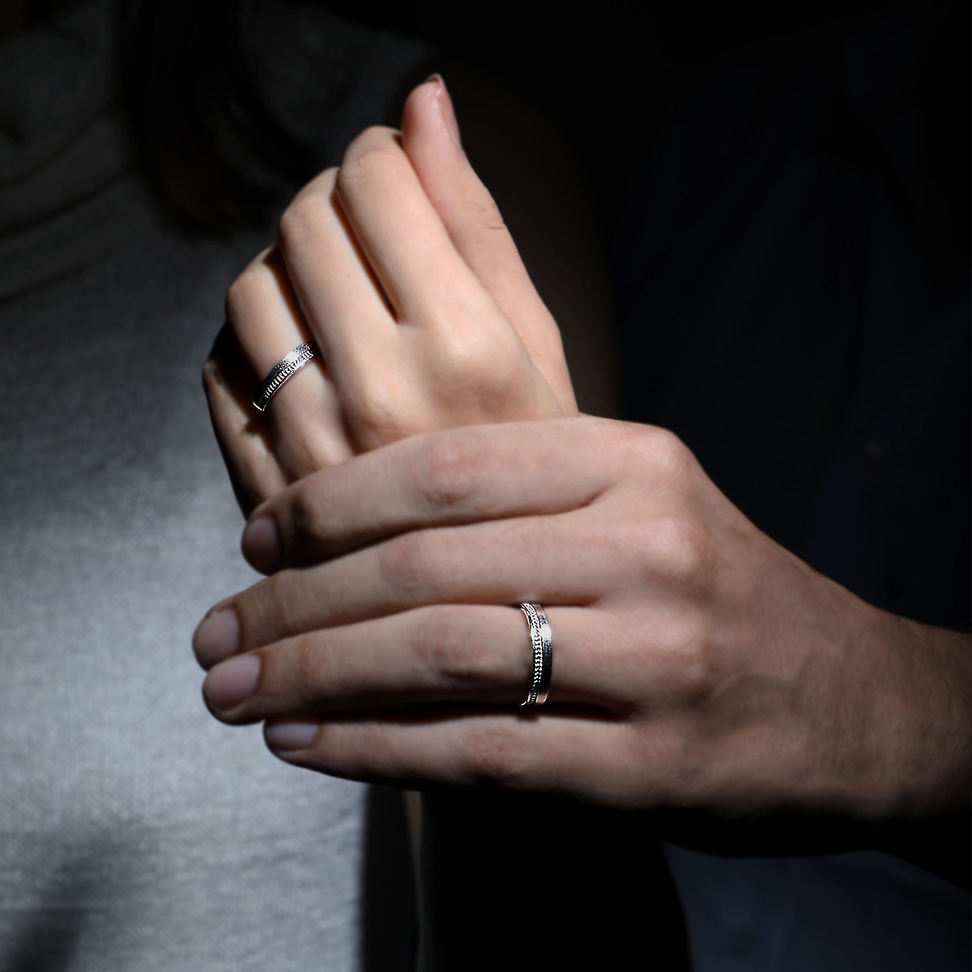 Silver timeless couple band - Image 2