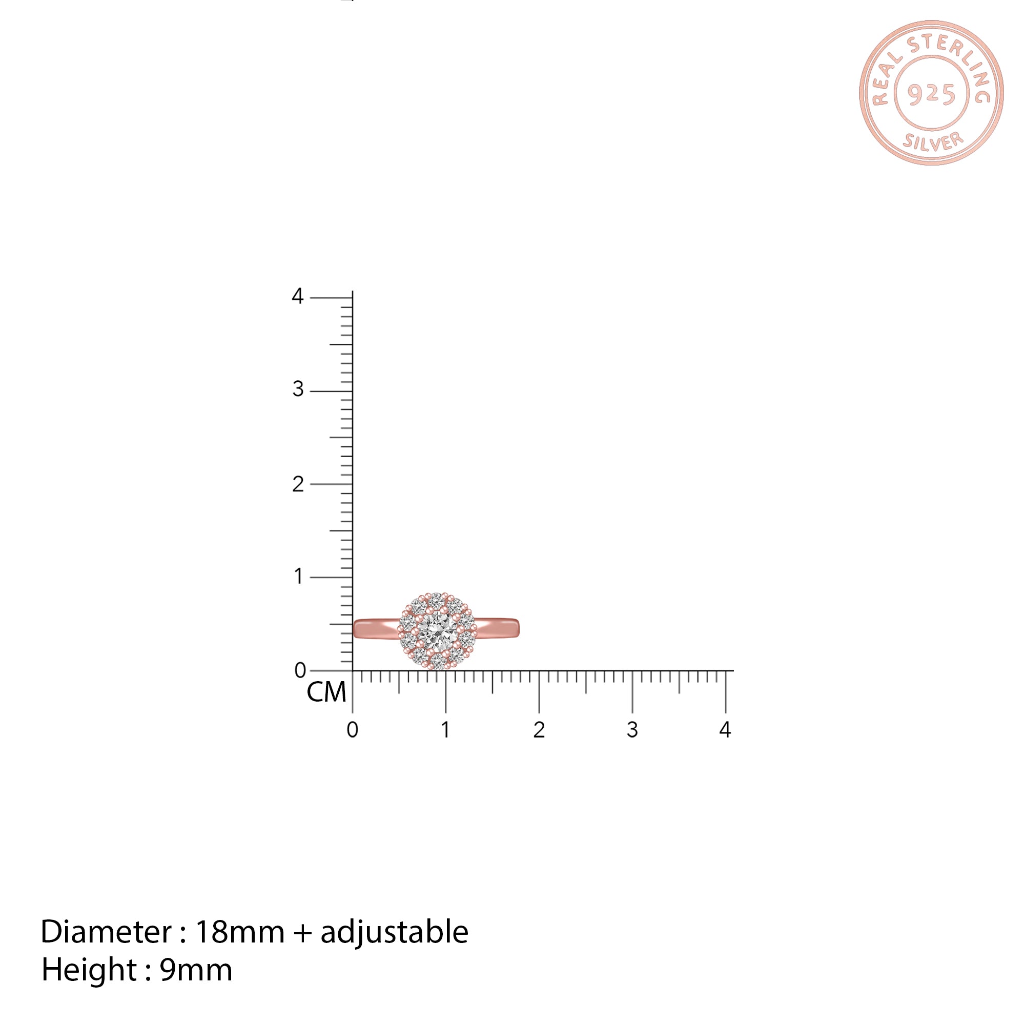 Rose gold solitaire spin ring - Image 3