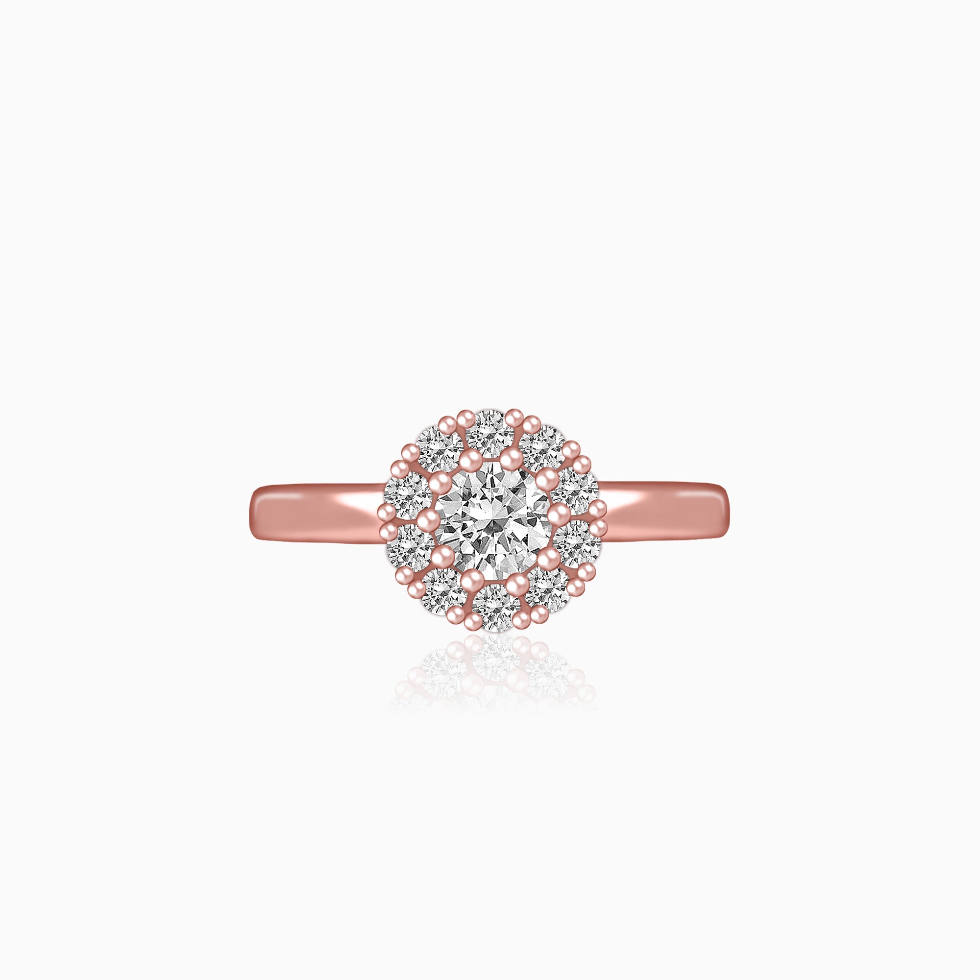 Rose gold solitaire spin ring