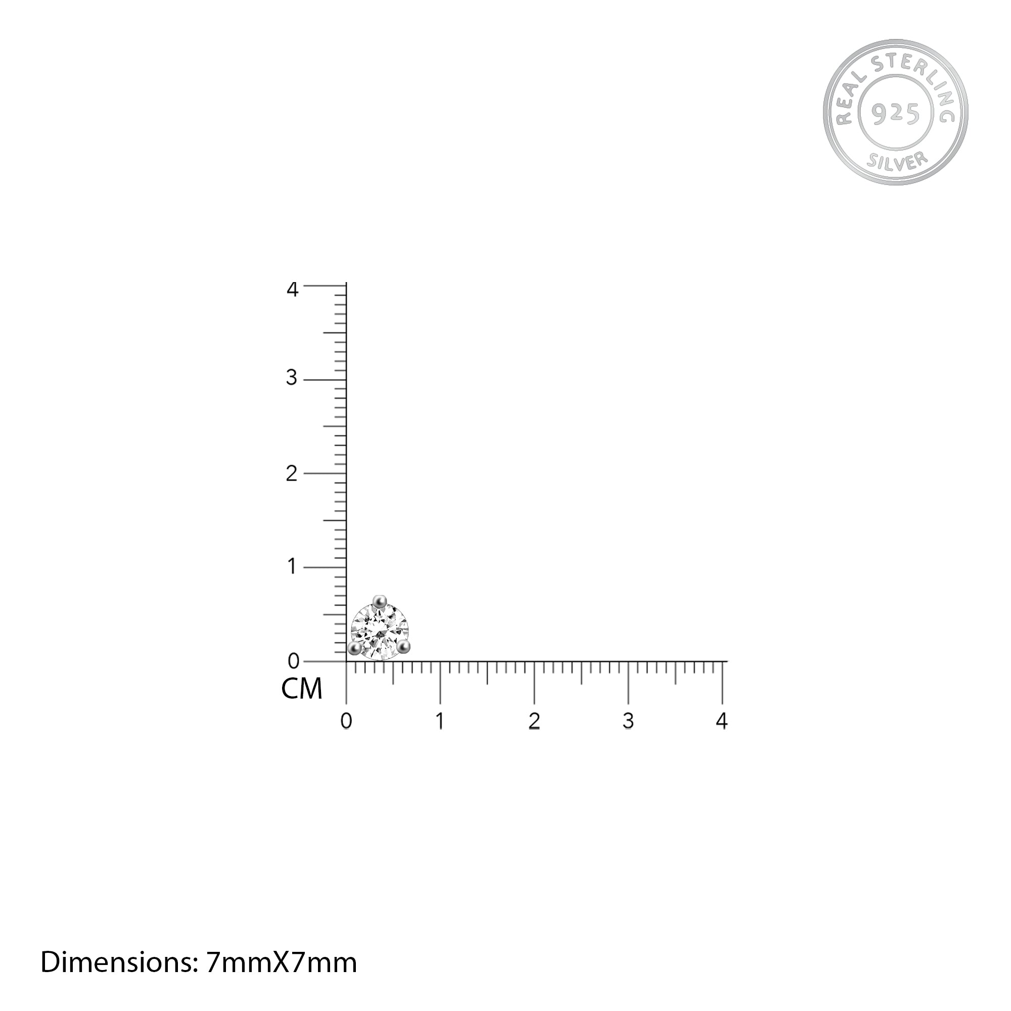 Silver zircon mini studs - Image 4