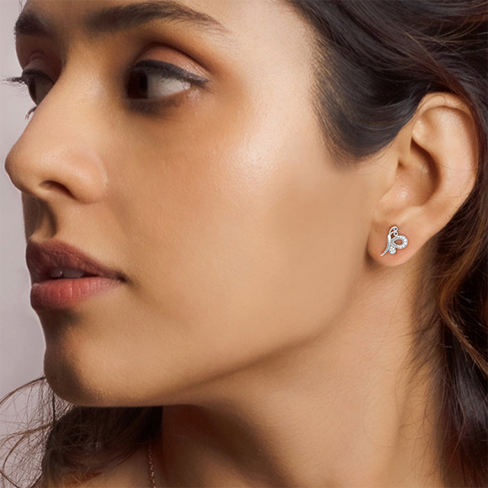 Silver love like a butterfly studs - Image 2
