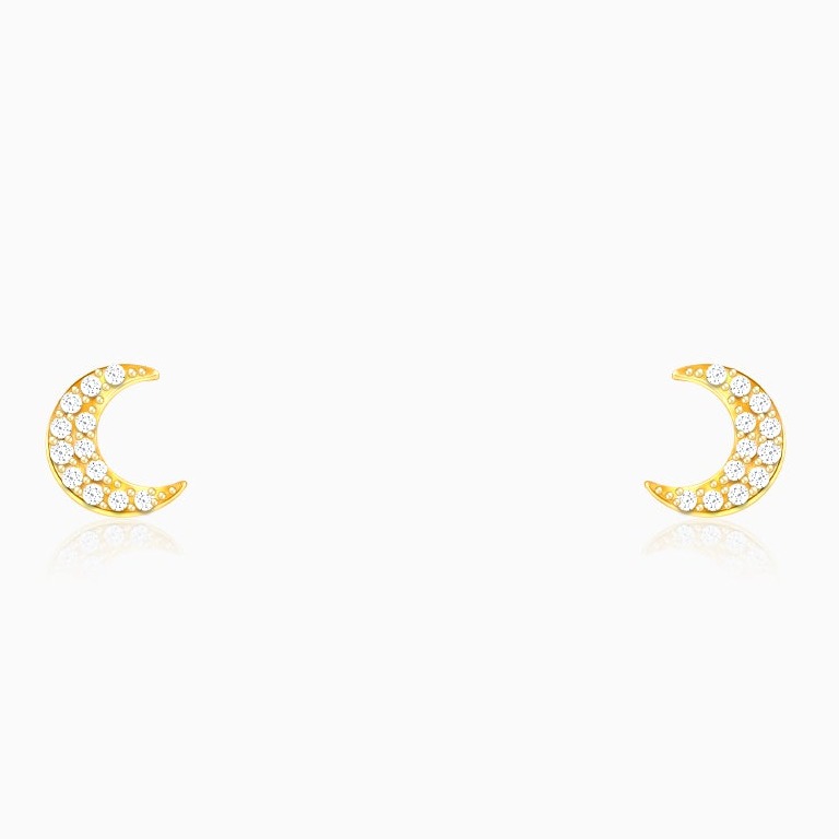 The golden crescent zircon earrings