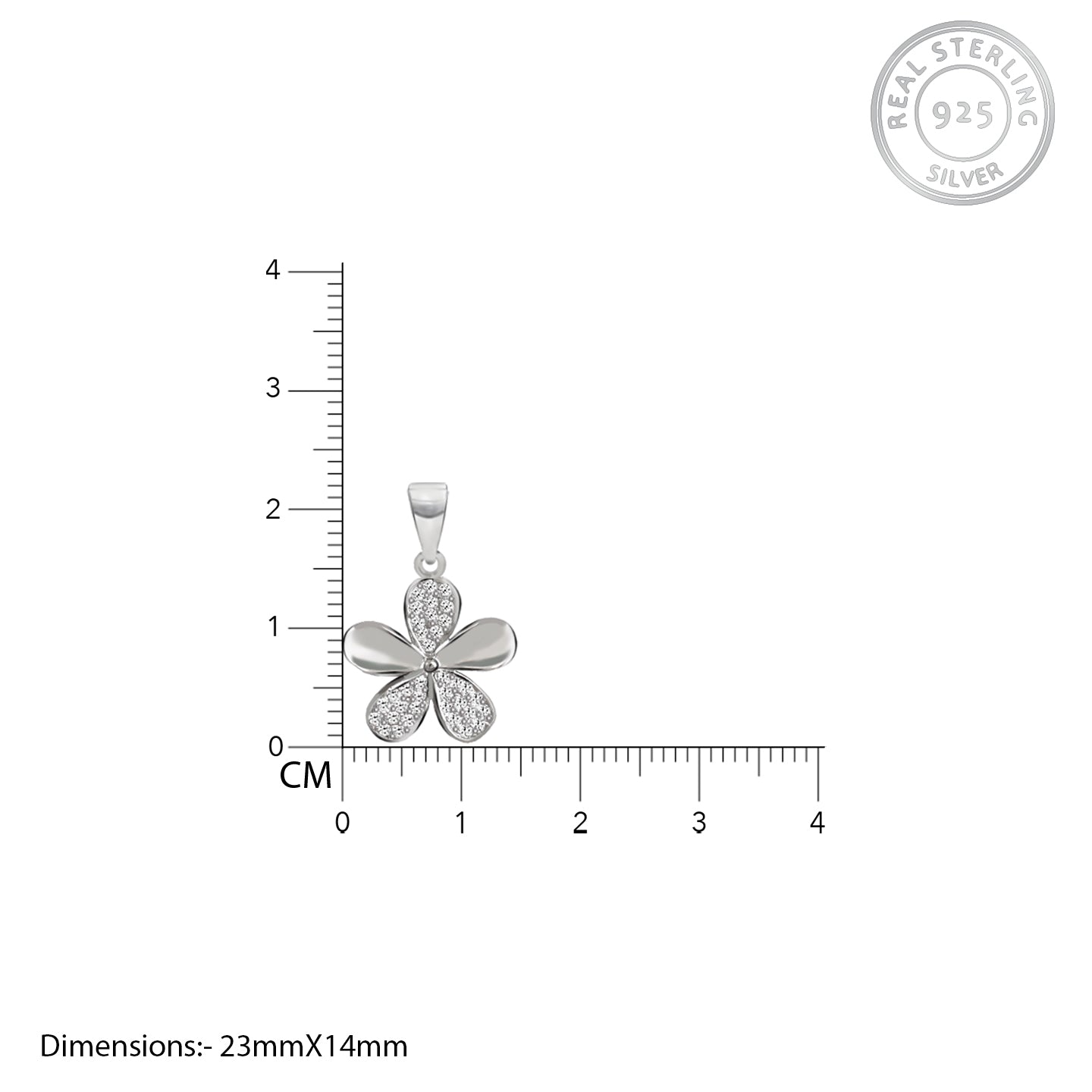 Silver flower pendant with link chain - Image 5