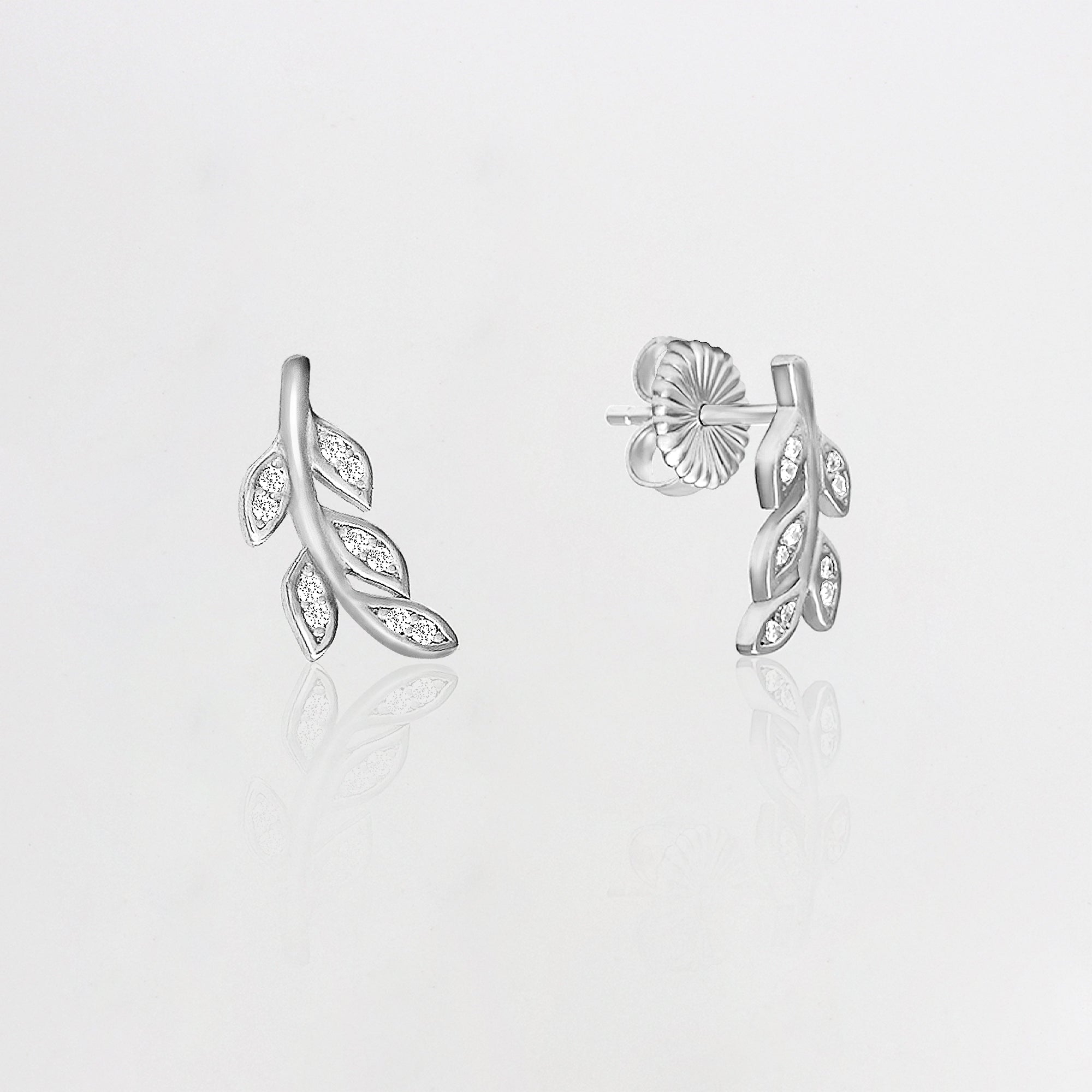 Silver leaf earrings - Image 4