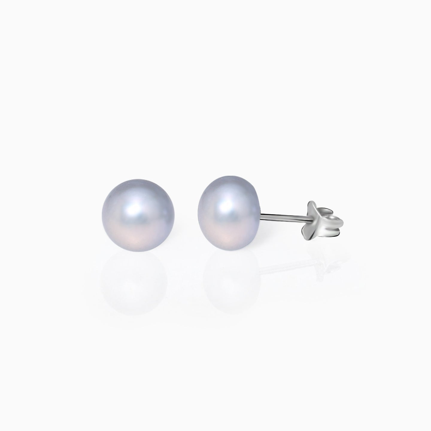 Silver pearl earrings